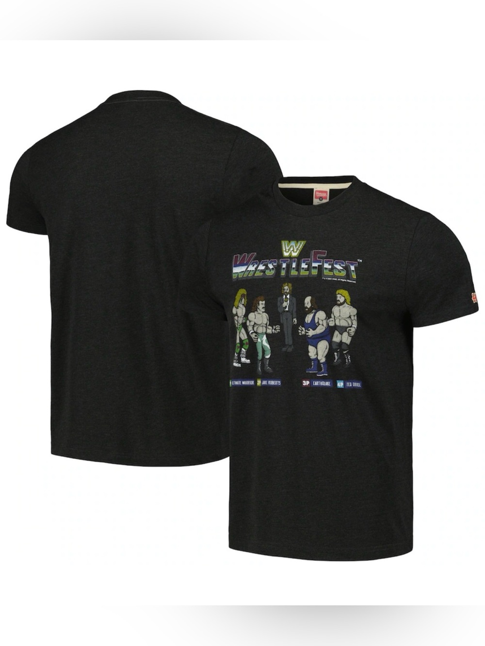 Homage WrestleFest Retro Logo T-Shirt - Heather Charcoal WWE SIZE SMALL NWT